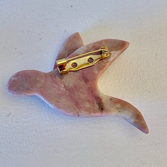 Rhodonite Dove Brooches - Picture 5 of 6